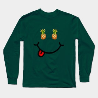 Pineapple & Smile (in the shape of a face) Long Sleeve T-Shirt